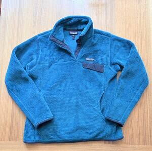 Patagonia Womens Medium Re-Tool Snap-T Fleece Pullover Teal Blue